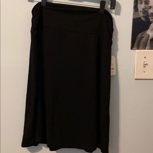 Black Cotton Stretchy Skirt